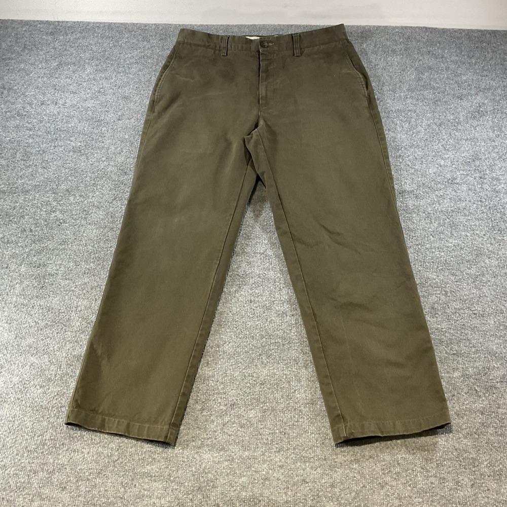 Orvis Ultimate Khakis Mens 35x30 Olive Green Straight Leg Chino Pants